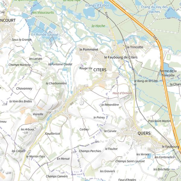Plan cartographique de Étang du Chatelet
