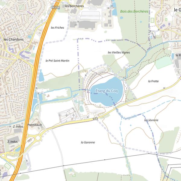Plan cartographique de Étang du Coq (8,13ha)