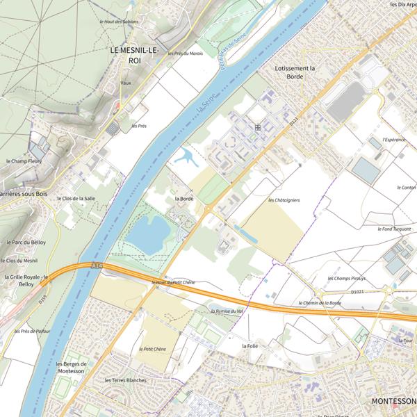 Plan cartographique de Étang du Cora