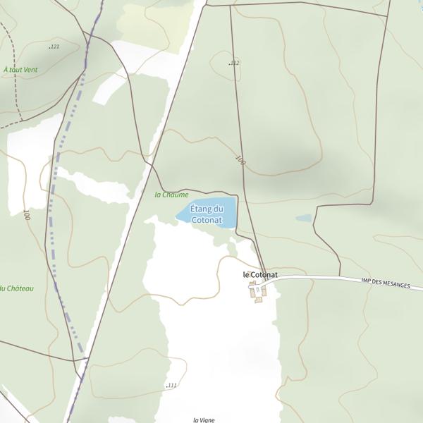 Plan cartographique de Étang du Cotonat