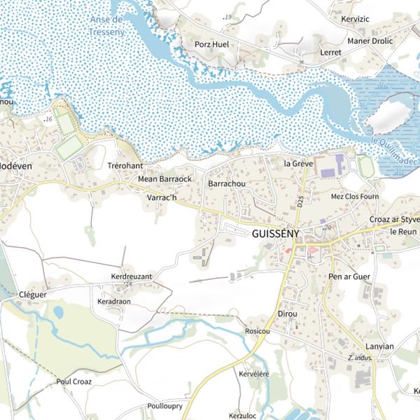 Plan cartographique de Étang du Curnic