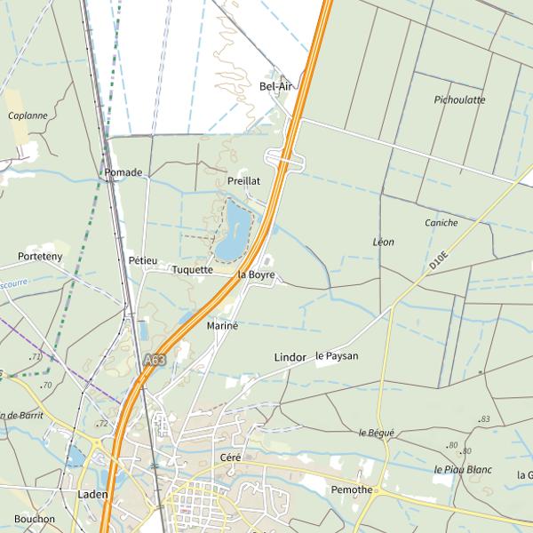 Plan cartographique de Étang du Domaine du mas de Peyre