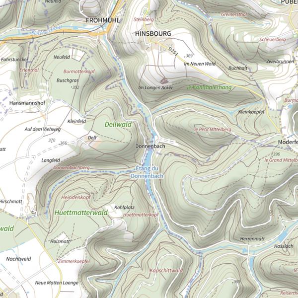 Plan cartographique de Étang du Donnenbach