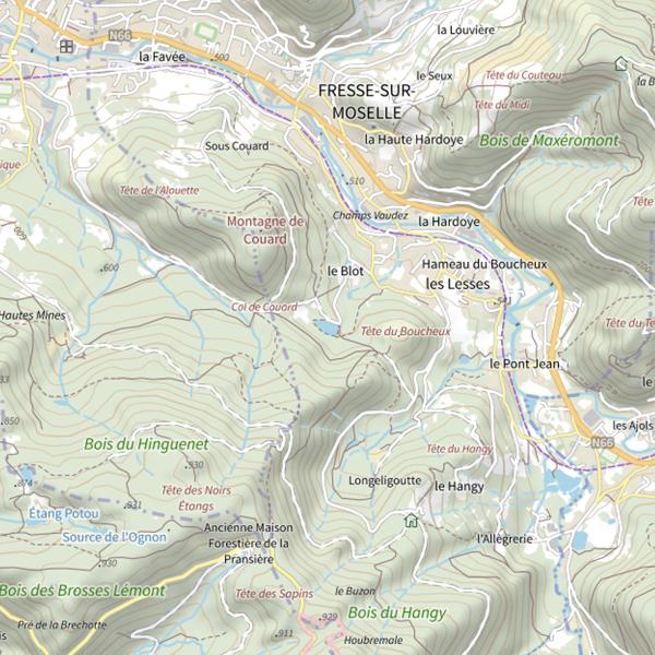 Plan cartographique de Étang du Frac