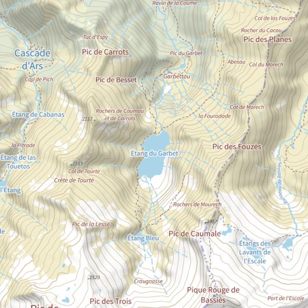 Plan cartographique de Étang du Garbet