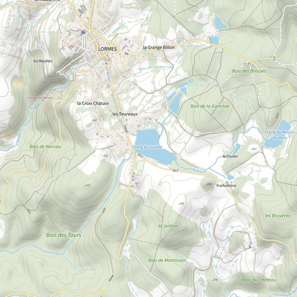 Plan cartographique de Étang du Goulot