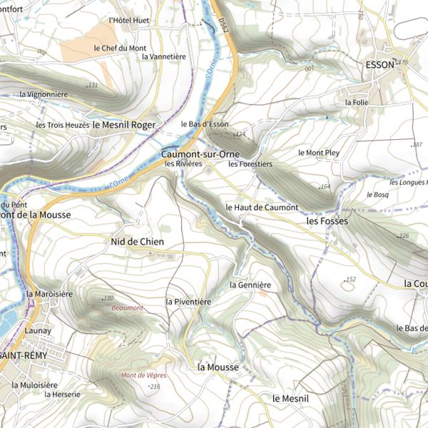 Plan cartographique de Étang du Grand Bleu