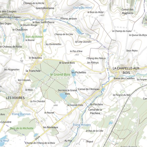 Plan cartographique de Étang du Grand Bois
