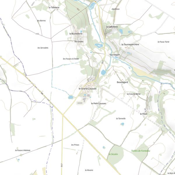 Plan cartographique de Étang du Grand Coussec