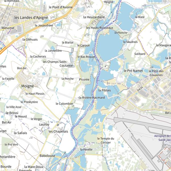 Plan cartographique de Étang du Grand Coutance
