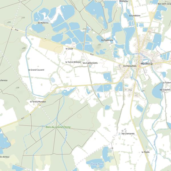 Plan cartographique de Étang du Grand Mez