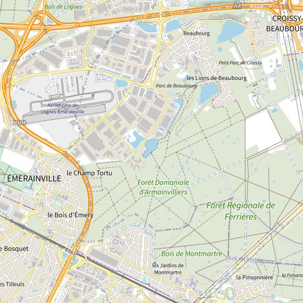 Plan cartographique de Étang du Grand Parc