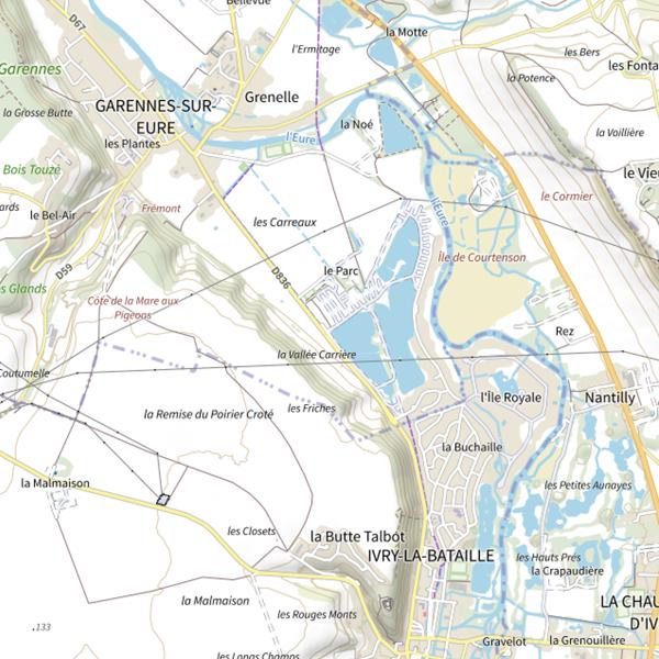 Plan cartographique de Étang du Hamel