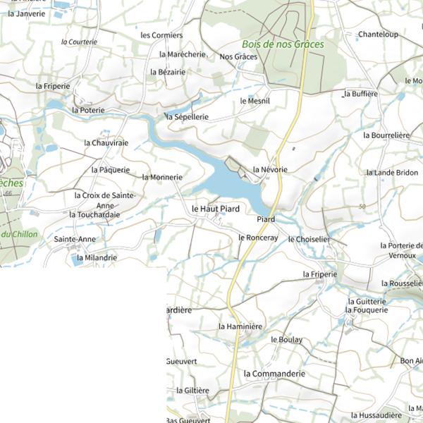 Plan cartographique de Étang du Haut Piard