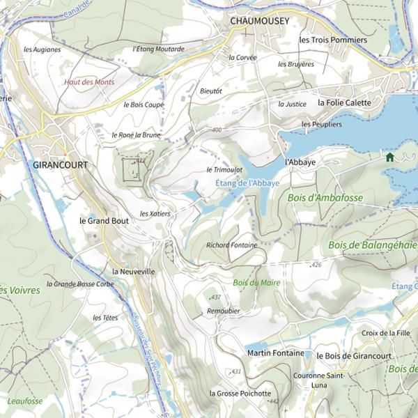 Plan cartographique de Étang du Houé