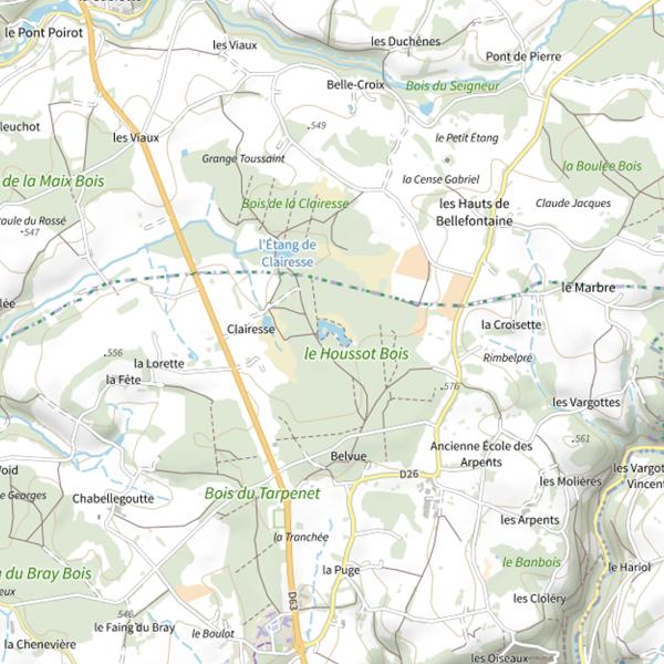 Plan cartographique de Étang du Houssot