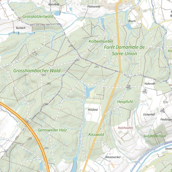 Plan cartographique de Étang du Kissfeld