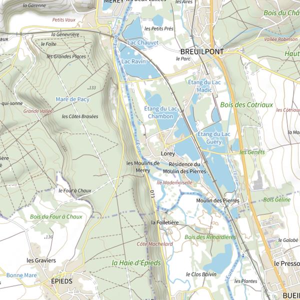 Plan cartographique de Étang du lac de Chambon