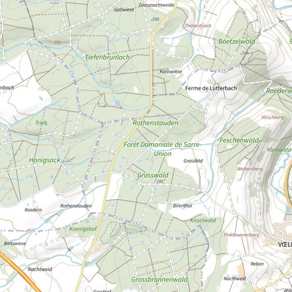Plan cartographique de Étang du Lutterbach