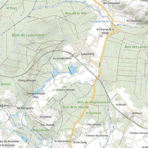 Plan cartographique de Étang du Lyaumont