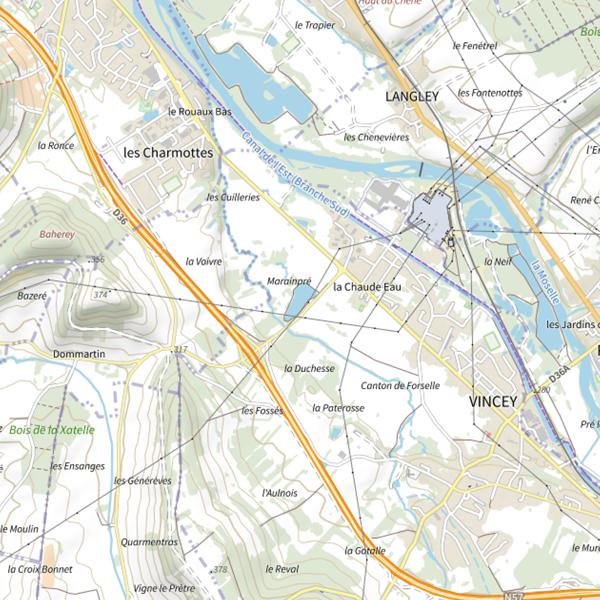Plan cartographique de Étang du Marainpré