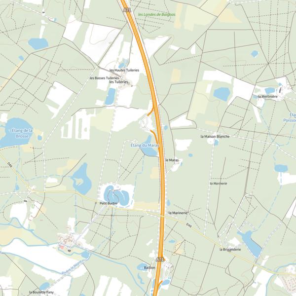 Plan cartographique de Étang du Maras