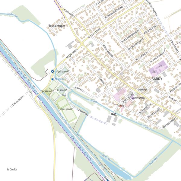 Plan cartographique de Étang du Marcusans