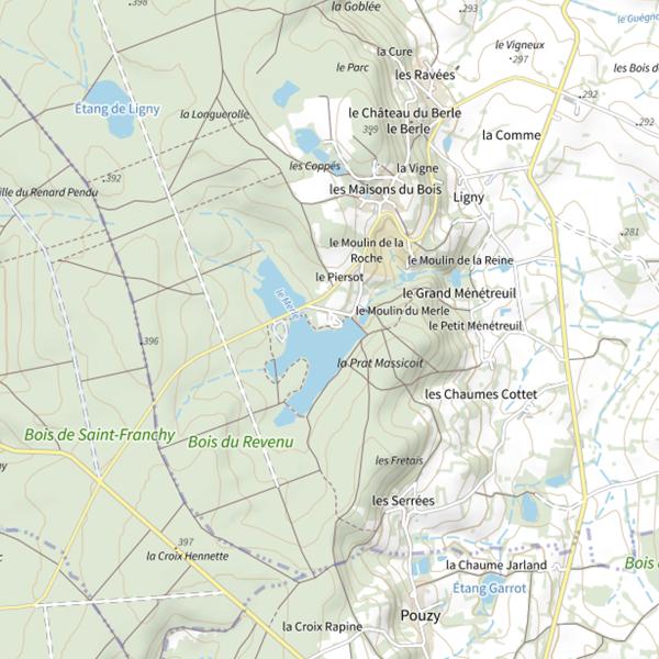 Plan cartographique de Étang du Merle