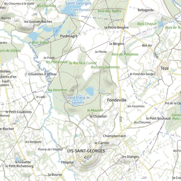 Plan cartographique de Étang du Milieu (Lys-Saint-Georges)
