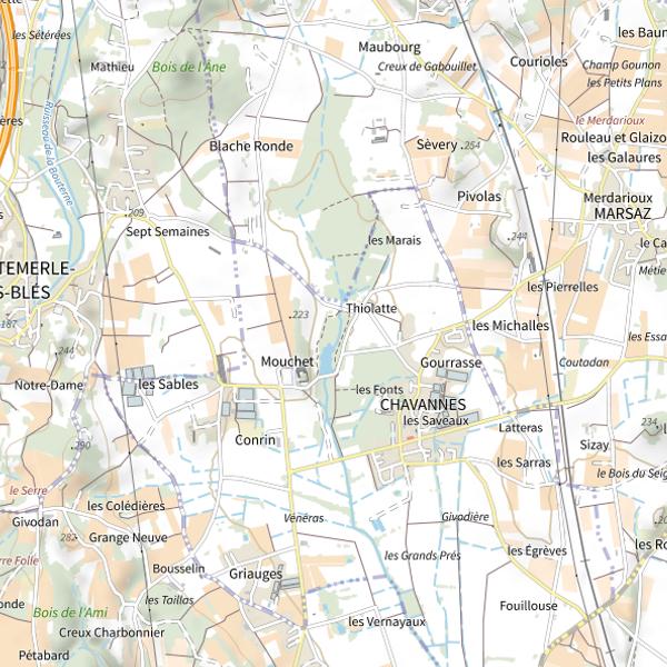 Plan cartographique de Étang du Mouchet
