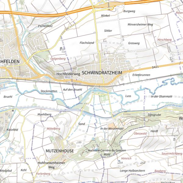 Plan cartographique de Étang du Moulin (Bas-Rhin)