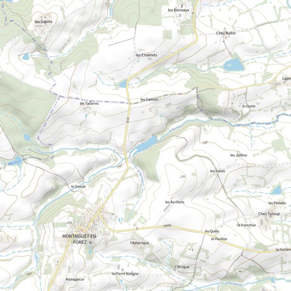 Plan cartographique de Étang du Moulin (Montaiguët-en-Forez)