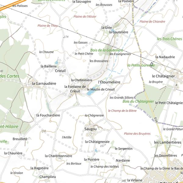 Plan cartographique de Étang du Moulin (Rouillé)