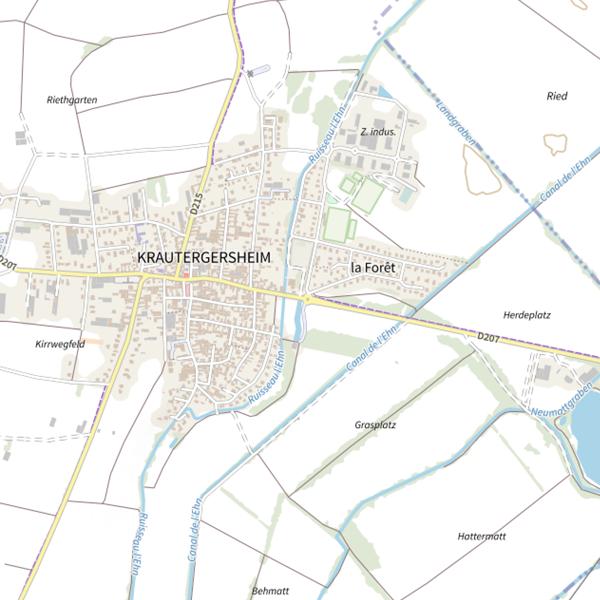 Plan cartographique de Étang du Oberhanfbach