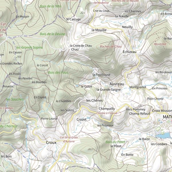Plan cartographique de Étang du Paluet