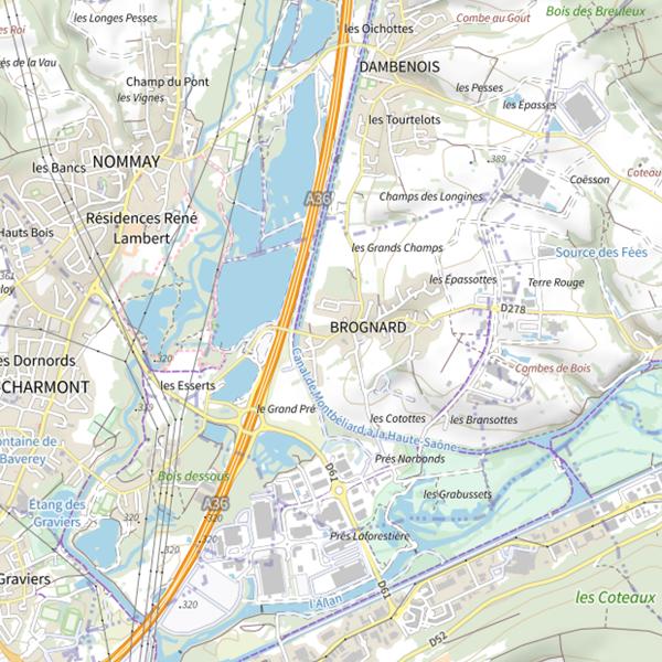 Plan cartographique de Étang du Pâquis