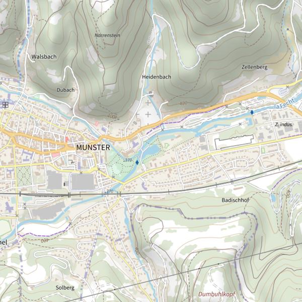 Plan cartographique de Étang du parc de la Fecht