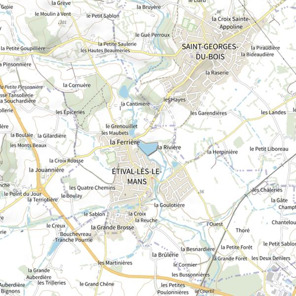 Plan cartographique de Étang du Parc de la Rivière