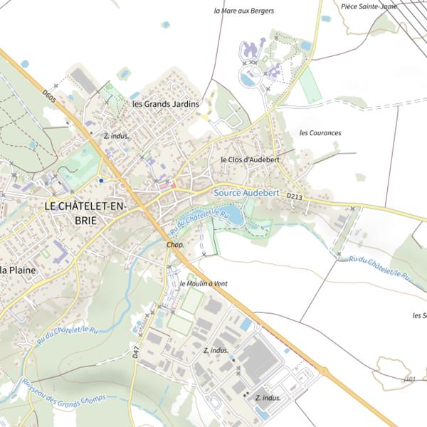 Plan cartographique de Étang du parc Sainte Reine