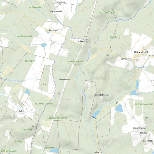Plan cartographique de Étang du Parent