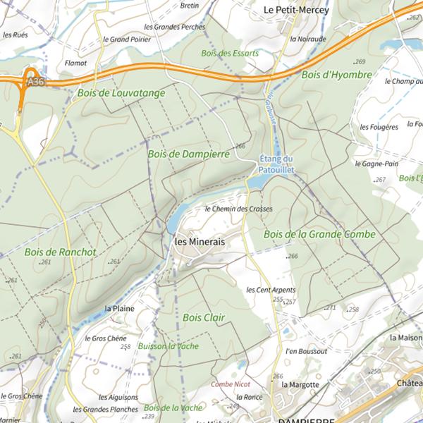 Plan cartographique de Étang du Patouillet