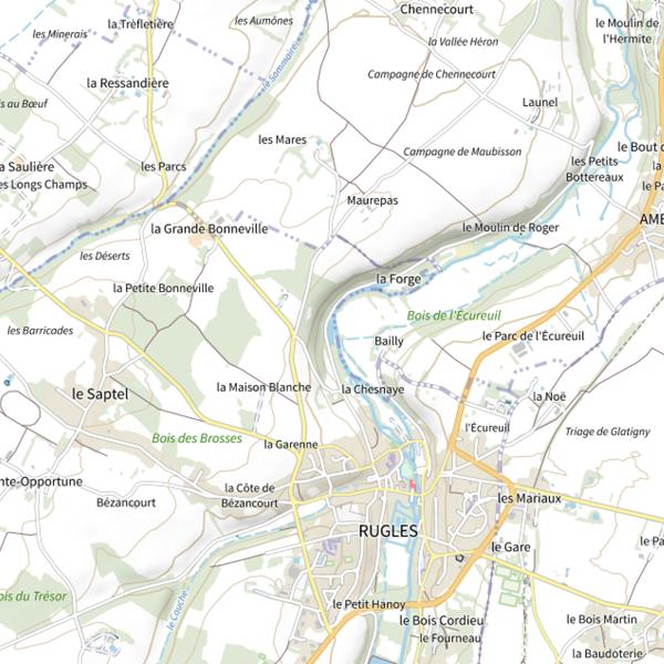 Plan cartographique de Étang du Pendant