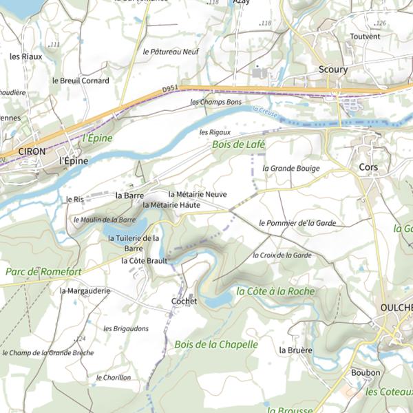 Plan cartographique de Étang du petit Riau