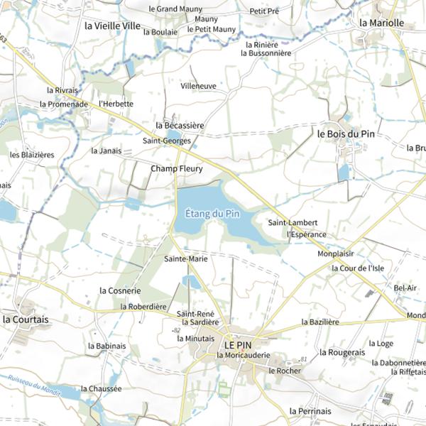 Plan cartographique de Étang du Pin
