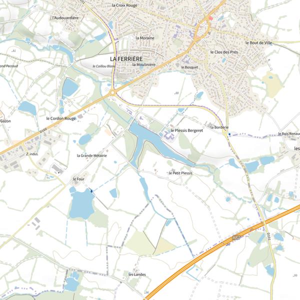 Plan cartographique de Étang du Plessis Bergeret à la Ferrière: 6.7ha