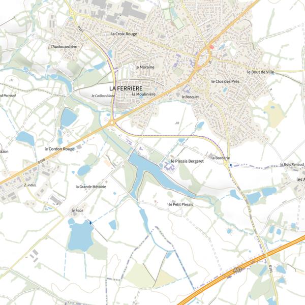 Plan cartographique de Étang du Plessis Bergeret à La Ferrière