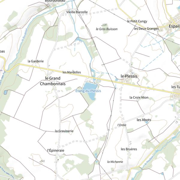 Plan cartographique de Étang du Plessis