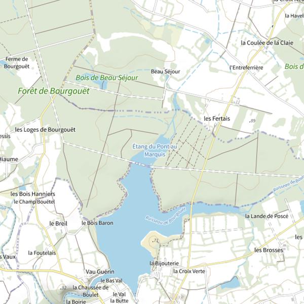 Plan cartographique de Étang du Pont au Marquis