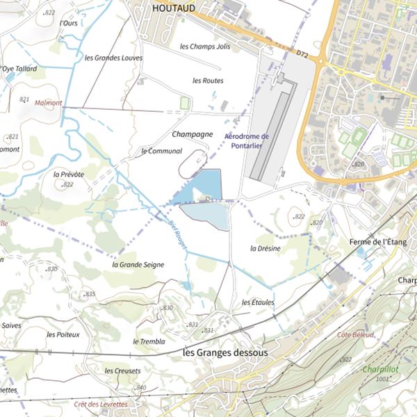 Plan cartographique de Étang du Pont Rouge