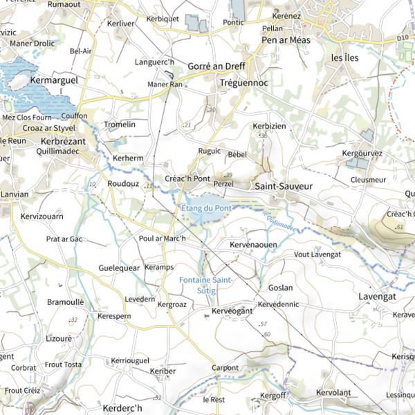 Plan cartographique de Étang du Pont